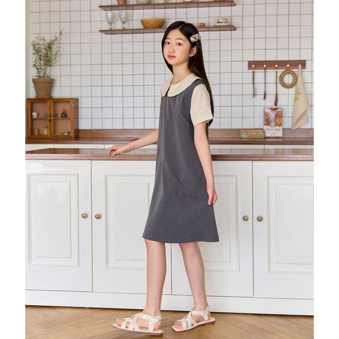 MINIROI 丸襟 半袖 ブラウス 女の子 小学生 制服風 ショート丈 風通し良い 春夏 涼しい おしゃれ かわいい 韓国子供服 110cm 120cm 130cm 140cm 150cm