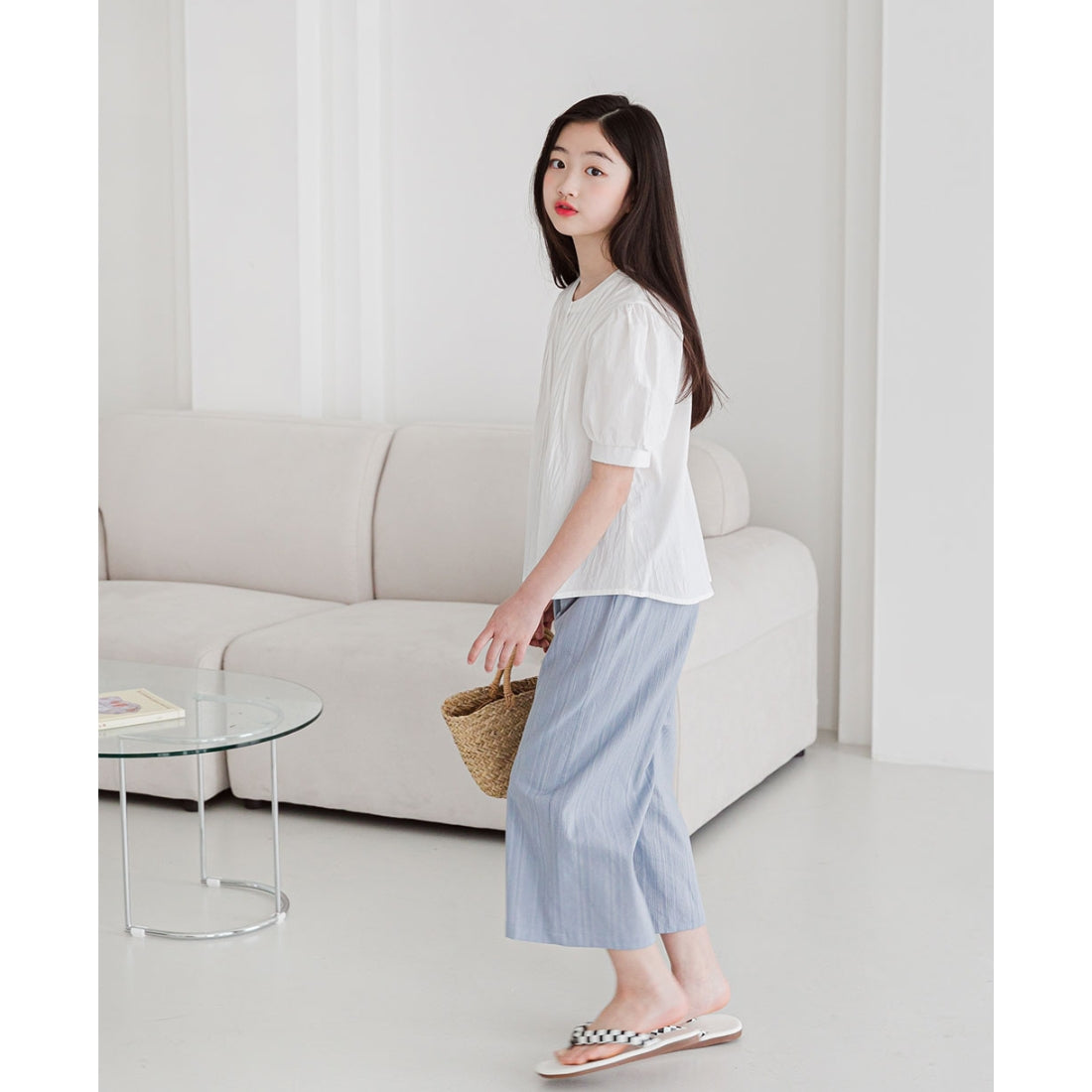 MINIROI ガールズ ブラウス 白 半袖 ふんわり バルーン袖 春夏 おしゃれ かわいい カジュアル フォーマル 小学生 中学生 韓国子供服 110cm 120cm 130cm 140cm 150cm