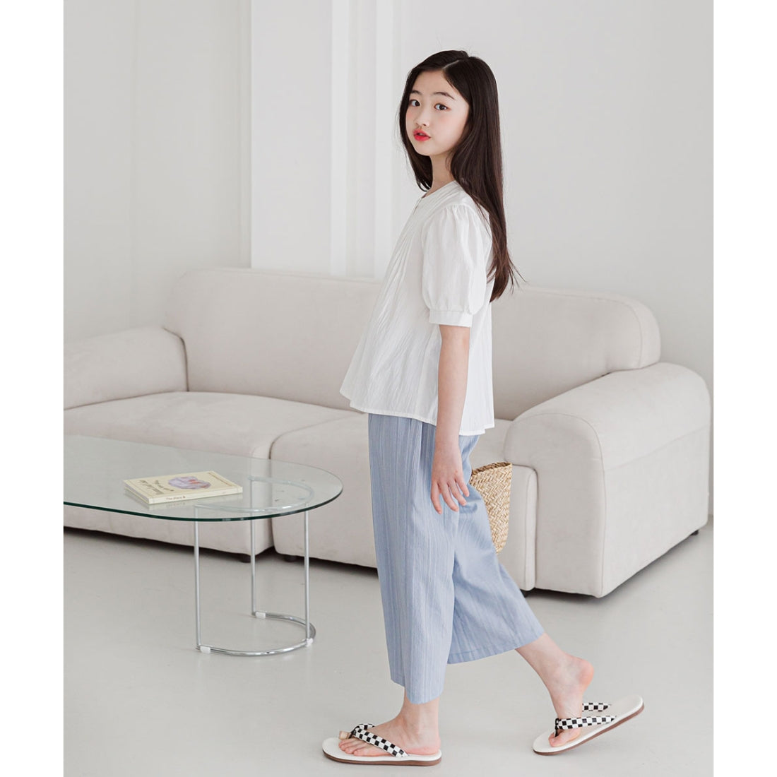 MINIROI ガールズ ブラウス 白 半袖 ふんわり バルーン袖 春夏 おしゃれ かわいい カジュアル フォーマル 小学生 中学生 韓国子供服 110cm 120cm 130cm 140cm 150cm