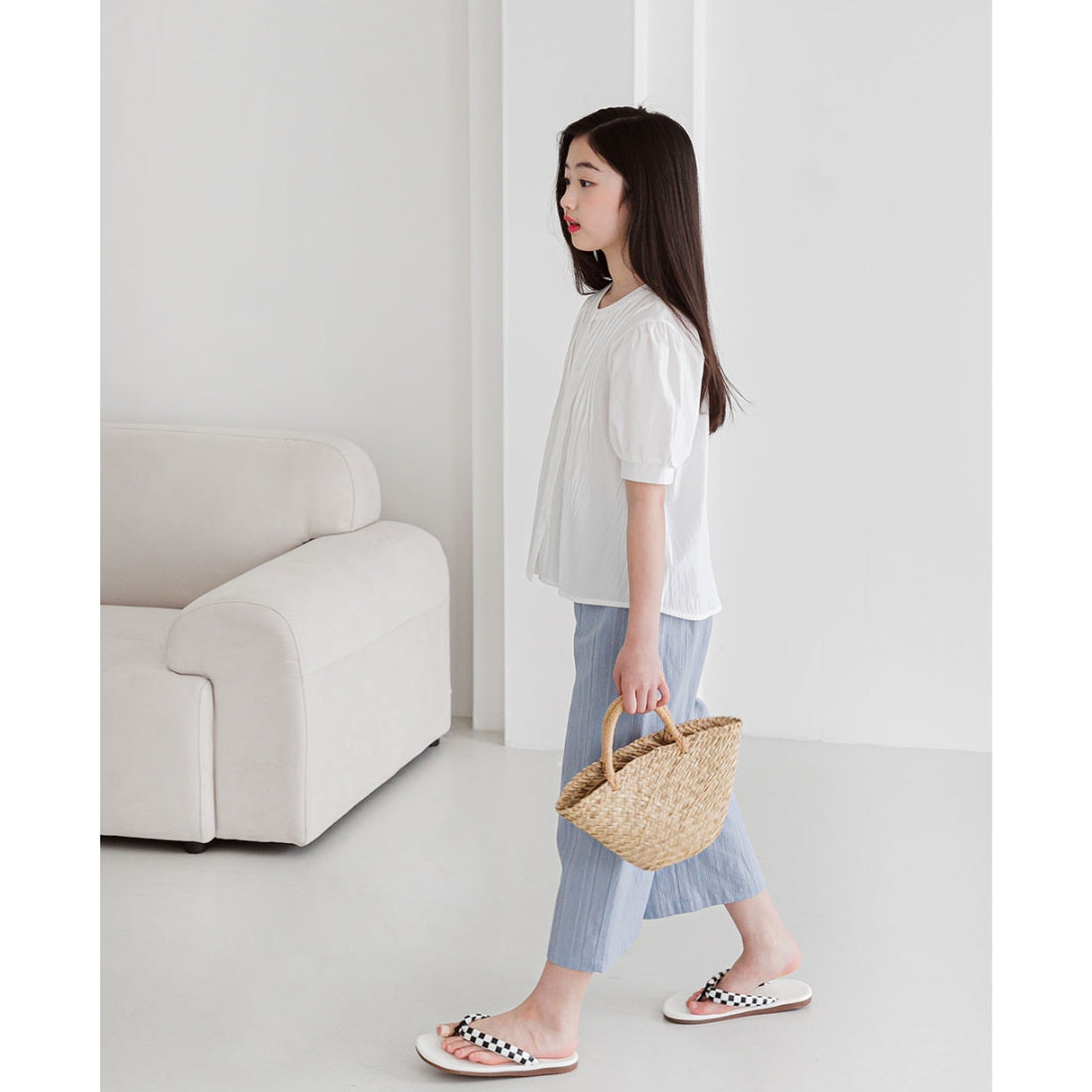 MINIROI ガールズ ブラウス 白 半袖 ふんわり バルーン袖 春夏 おしゃれ かわいい カジュアル フォーマル 小学生 中学生 韓国子供服 110cm 120cm 130cm 140cm 150cm