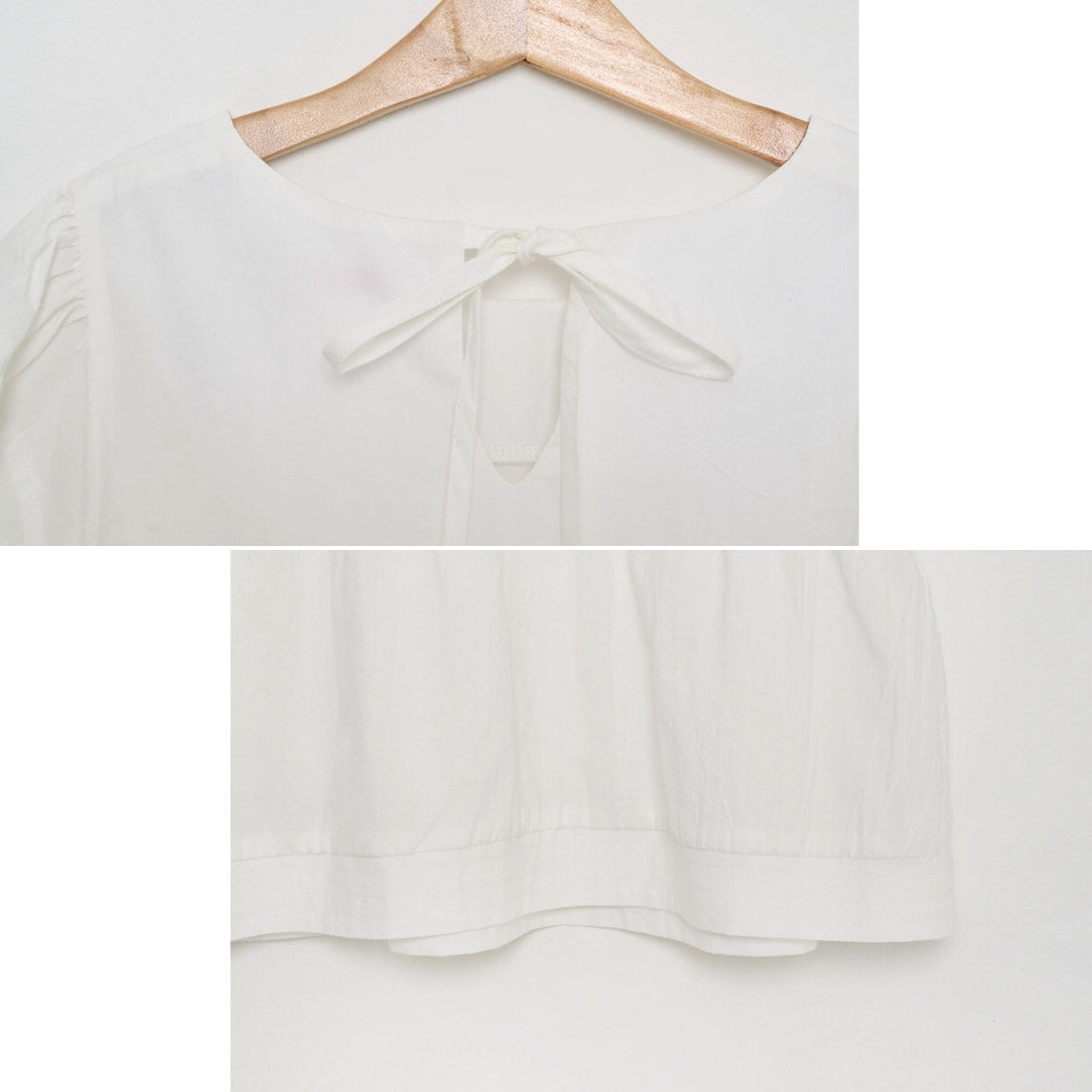 MINIROI ガールズブラウス 白 ナチュラル 半袖 ふんわり袖 パフ袖 涼しい 春夏 お出かけ着 かわいい コットン 韓国子供服 110cm 120cm 130cm 140cm 150cm