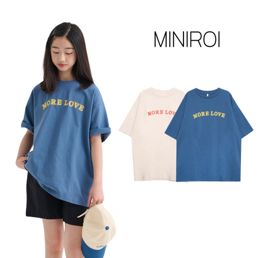 MINIROI 半袖 Tシャツ 女の子 クルーネック ゆるシルエット なで肩風 だぼっと おしゃれ ラフ 春夏 こなれ感 韓国子供服 110cm 120cm 130cm 140cm 150cm